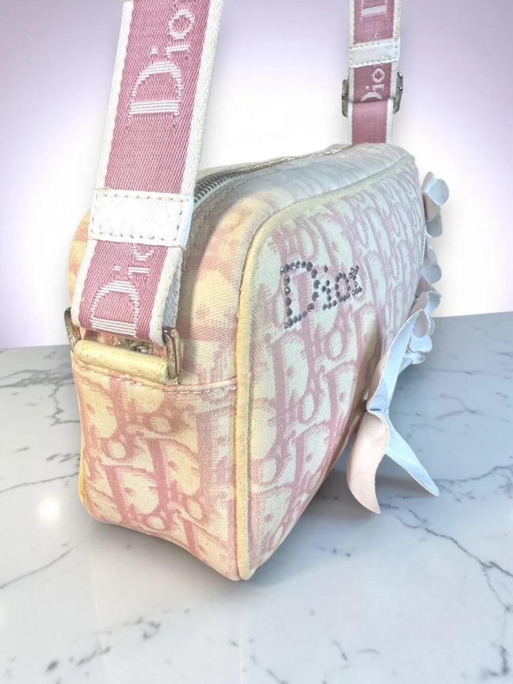 Christian Dior Vintage Y2K Girly No. 1 Trotter Monogram Flower Bag with COA